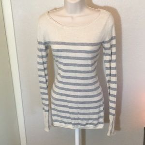 EUC cream long sleeve shirt with stripes
